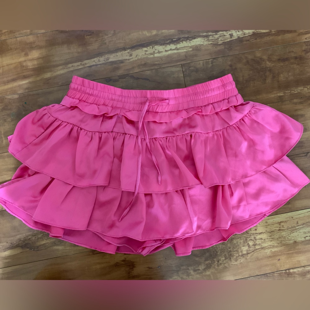 American threads pink ruffle skirt